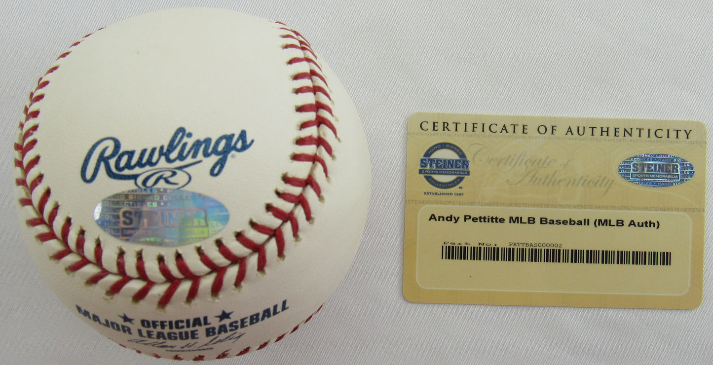 Andy Pettitte Signed Auto Rawlings Baseball Steiner COA