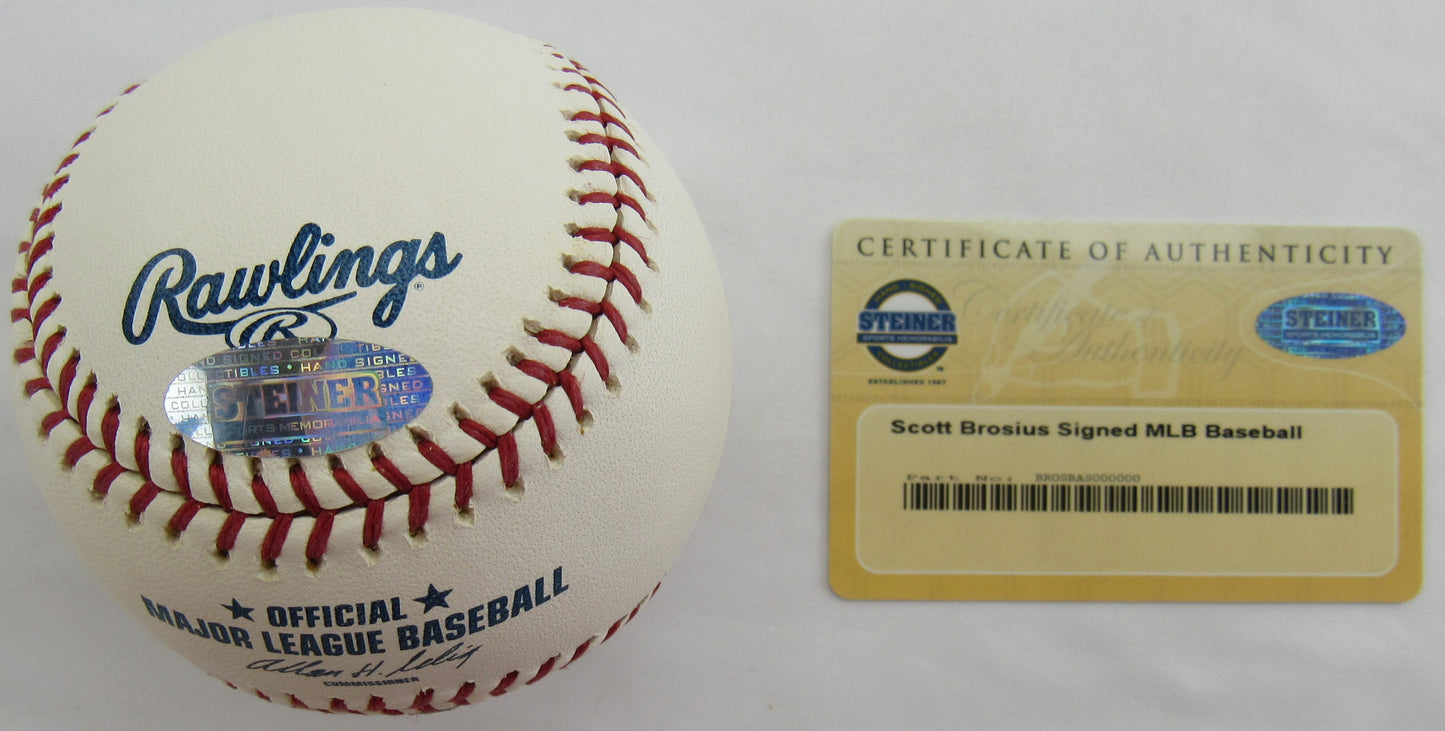 Scott Brosius Signed Auto Rawlings Baseball Steiner COA