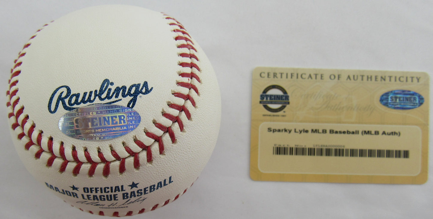 Sparky Lyle Signed Auto Rawlings Baseball Steiner COA