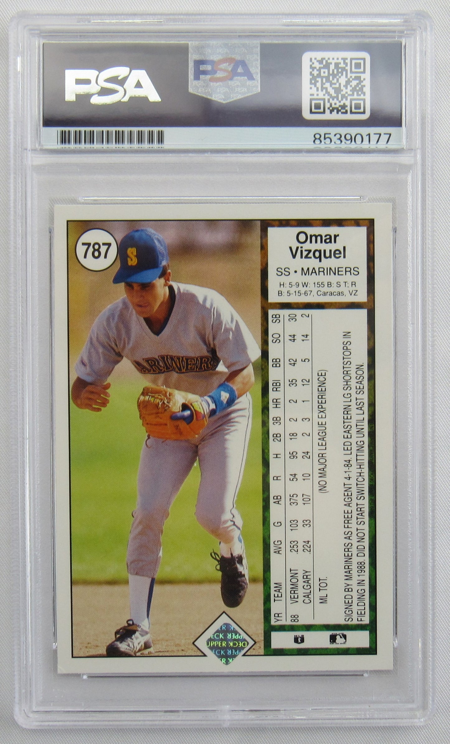 Omar Vizquel Signed Auto Autograph Card PSA/DNA Encapsulated