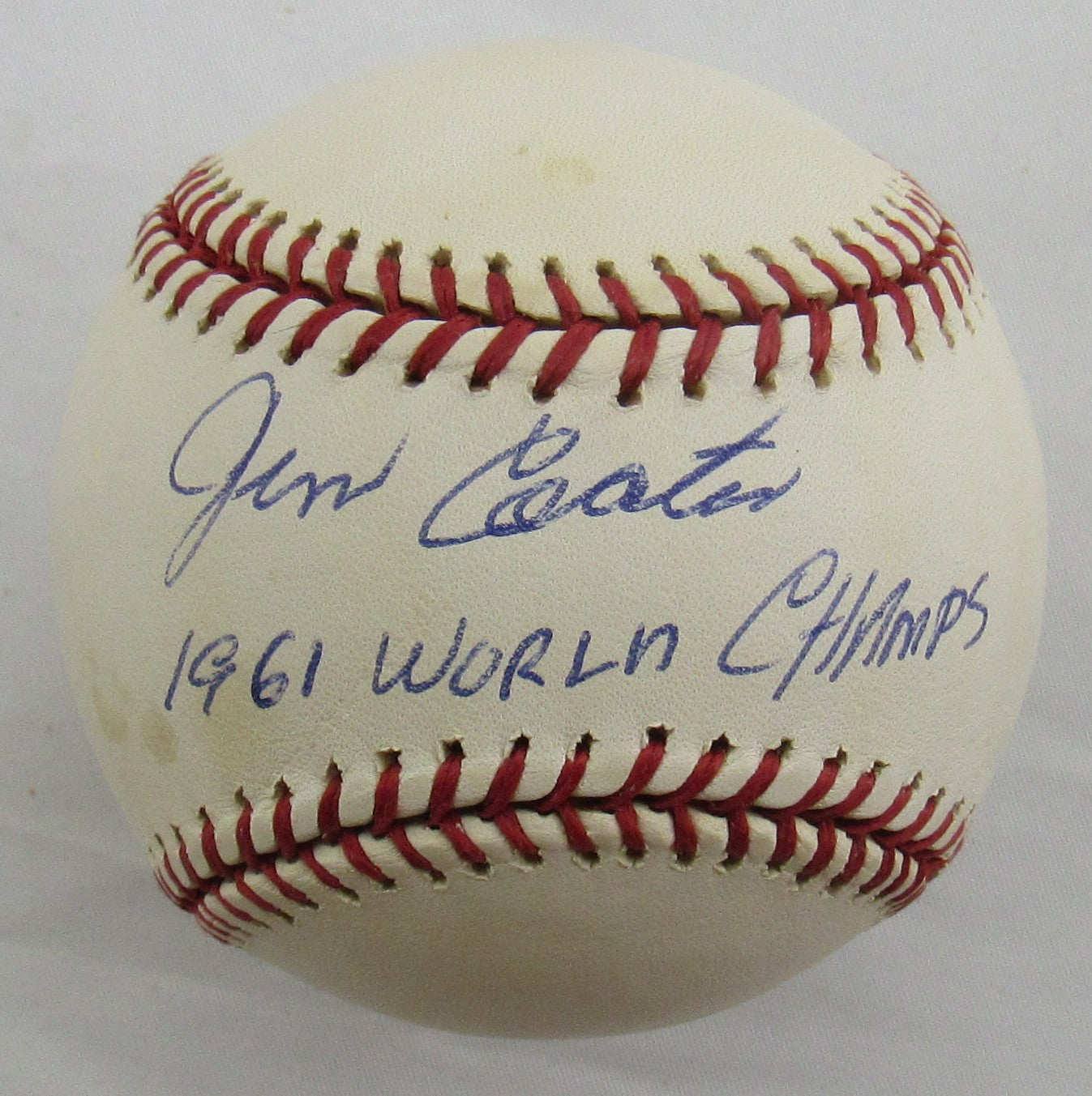 Jim Coates Signed Auto Rawlings Baseball B161