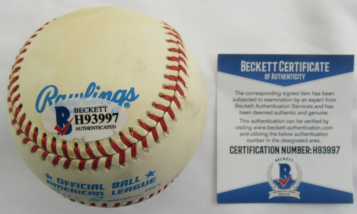 Joe Rudi Signed Auto Rawlings Baseball Beckett H93997 B167
