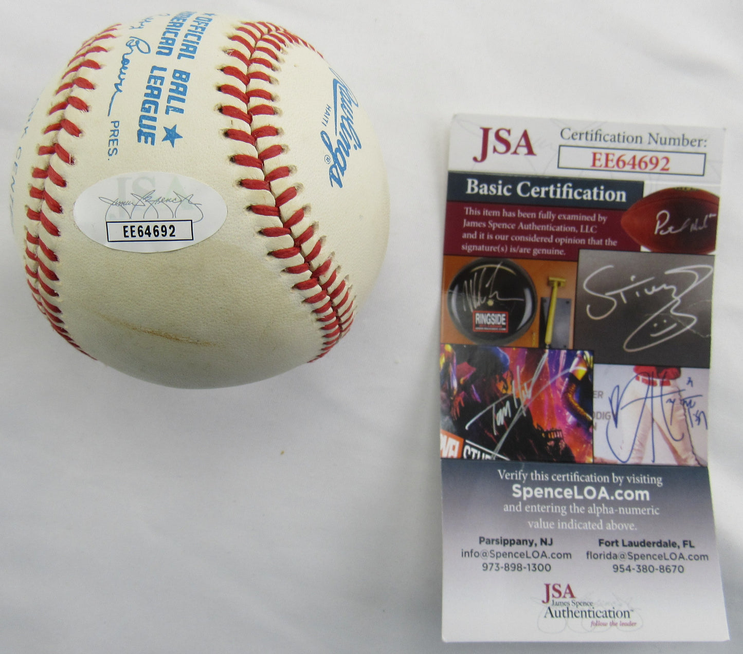 Greg Olson Signed Auto Rawlings Baseball JSA EE64692 B167