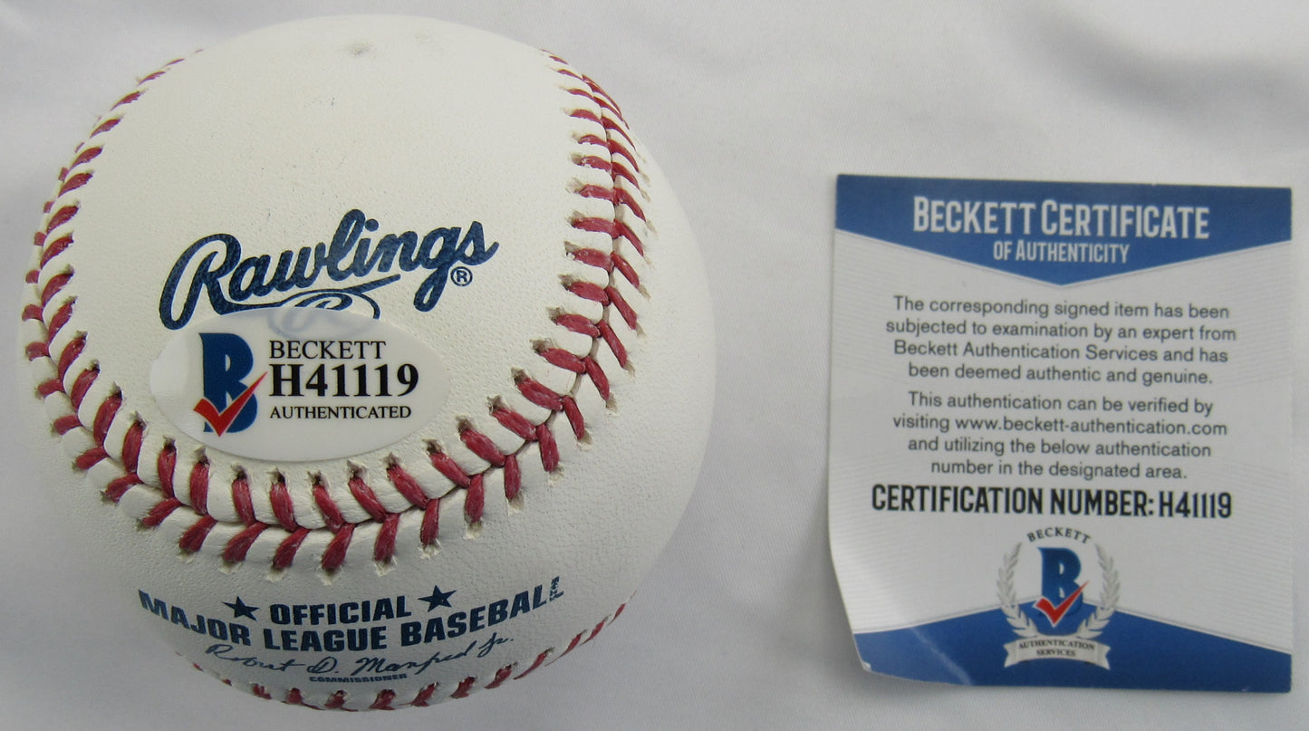 Ervin Santana Signed Auto Rawlings Baseball Beckett H41119 B167