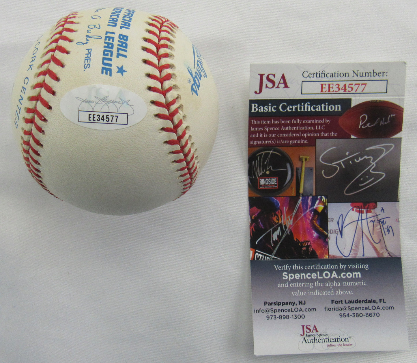 Dean Palmer Signed Auto Rawlings Baseball JSA EE34577 B168