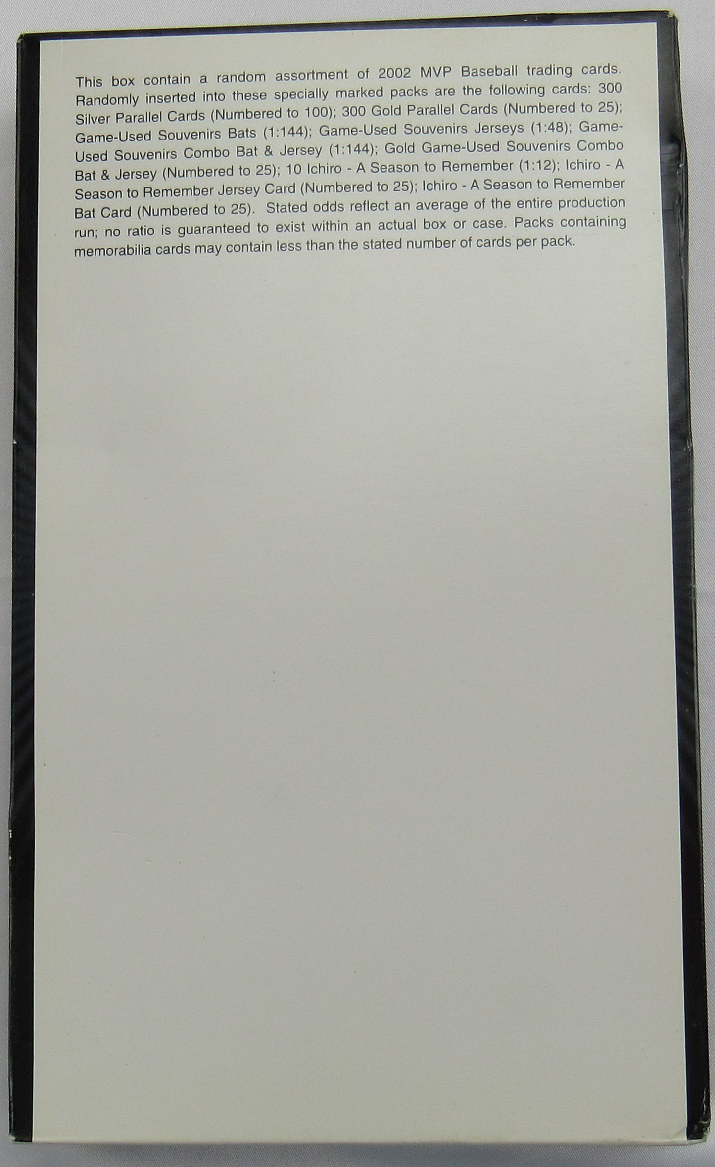 2002 Upper Deck MVP Baseball Wax Box - 14 Packs