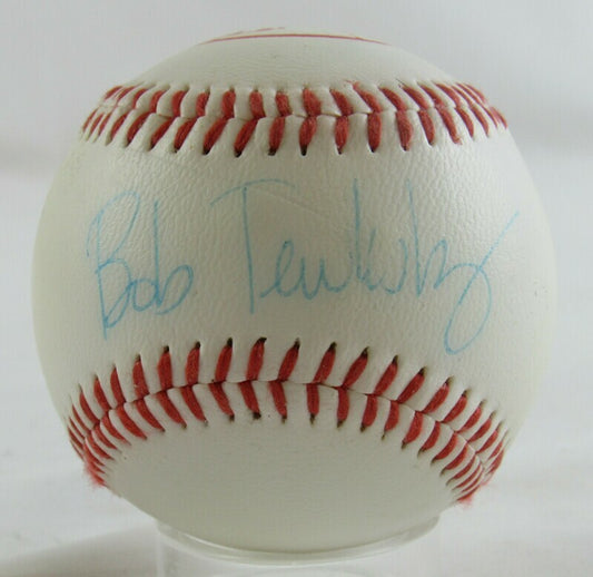 Bob Tewksbury Signed Auto Autograph Yankees Logo Baseball B121