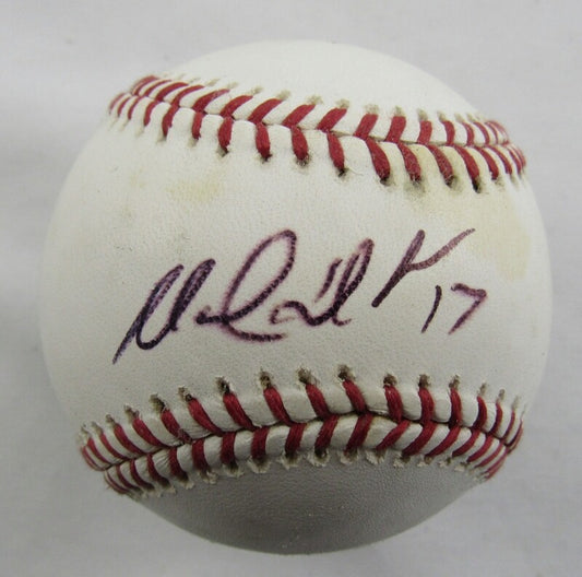 Manny Delcarmen Signed Auto Autograph Rawlings 2007 World Series Baseball B108