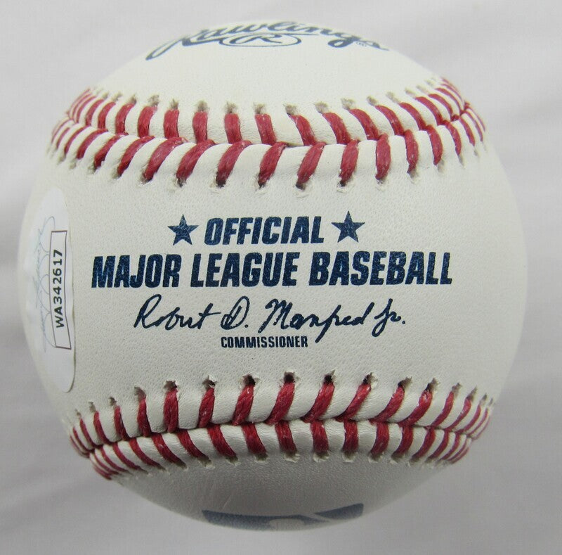 Edwin Diaz Tylor Megill Seth Lugo +3 Signed Rawlings Baseball w/ No Hitter Insc JSA Witness COA