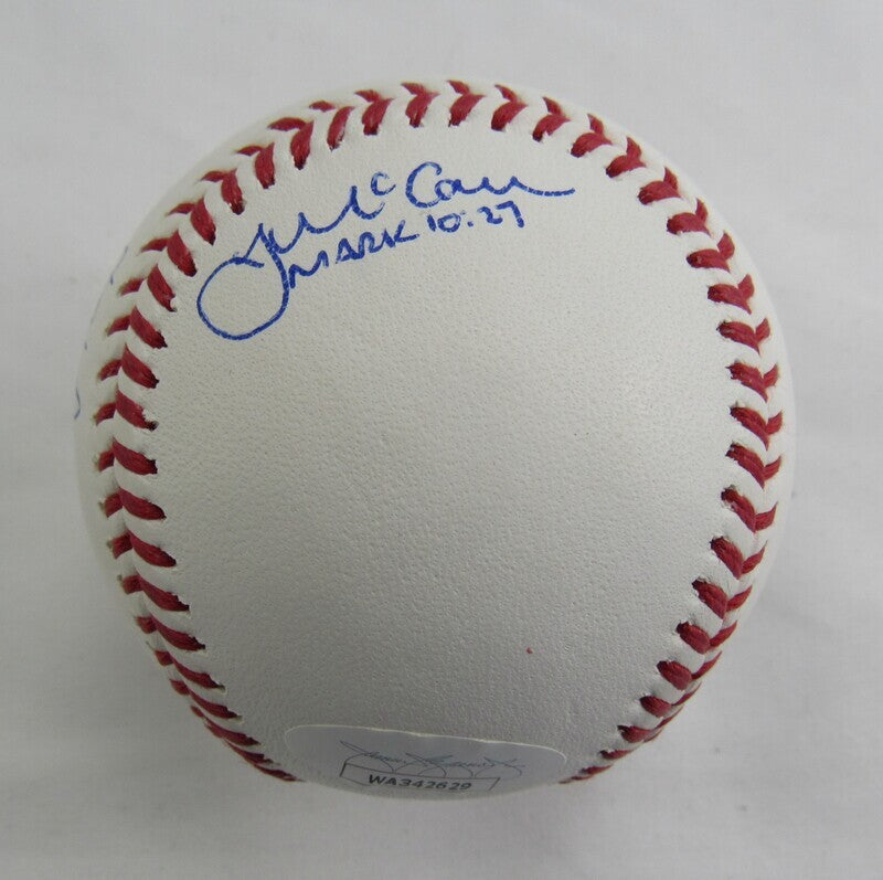 Edwin Diaz Tylor Megill Seth Lugo +3 Signed Rawlings Baseball w/ No Hitter Insc JSA Witness COA