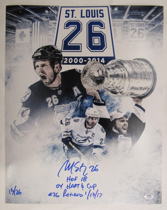 Martin St Louis Signed Auto Autograph 16x20 Photo w/ Multiple Insc PSA/DNA In The Presence COA I