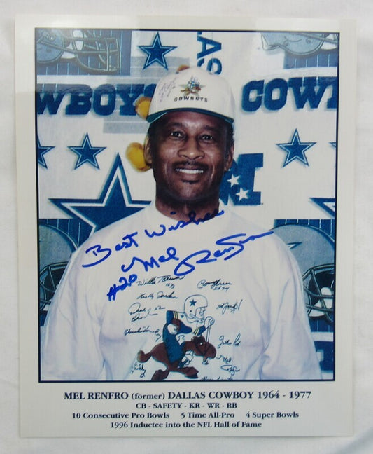 Mel Renfro Signed Auto Autograph 8x10 Photo II