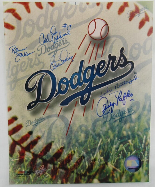 Ransom Jackson Carl Erskine Clem Labine +2 Signed Auto Autograph 8x10 Dodgers Photo I