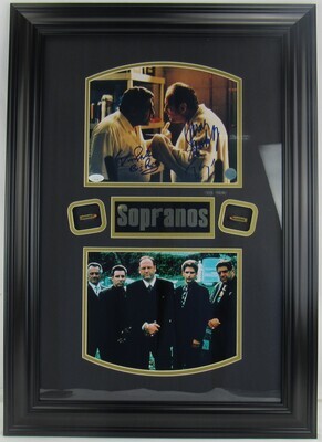 James Gandolfini Vinny Pastore Signed Auto Autograph Framed 8x10 Sopranos Photo Display JSA YY01239