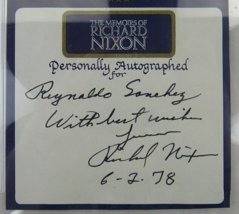 Richard Nixon US 37th US President Signed Auto Autograph Cut Book Plate PSA/DNA Encapsulated XII