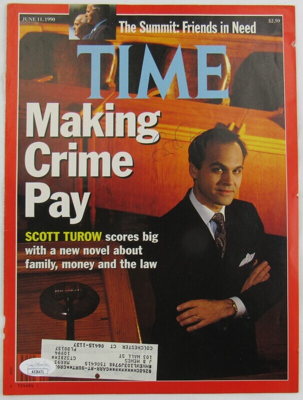 Scott Turow Signed Auto Autograph Time Magazine Cut Cover 6/11/90 JSA AE26471