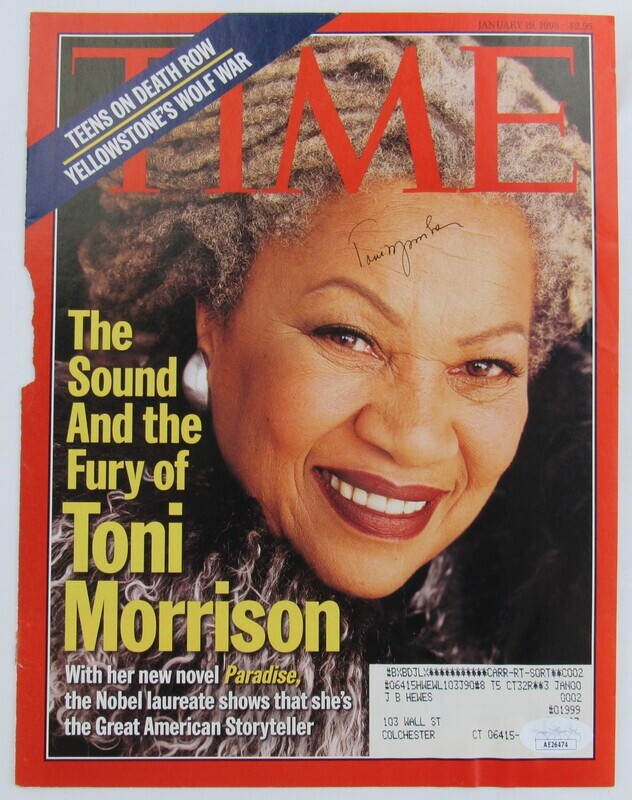 Toni Morrison Signed Auto Autograph Time Magazine Cut Cover 1/19/98 JSA AE26474