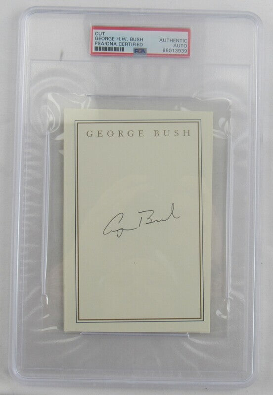 George HW Bush 41st US President Signed Cut Signature  PSA/DNA Encapsulated II