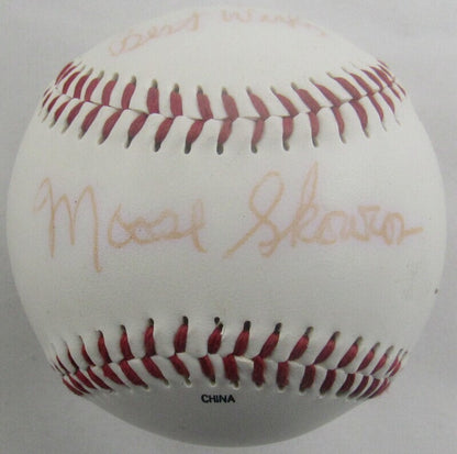 Moose Skowrow Signed Auto Autograph Rawlings Yankees Baseball w/ Insc B106