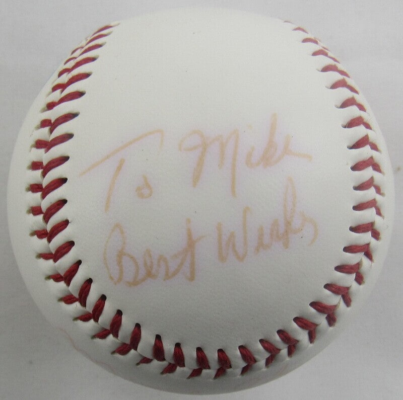 Moose Skowrow Signed Auto Autograph Rawlings Yankees Baseball w/ Insc B106