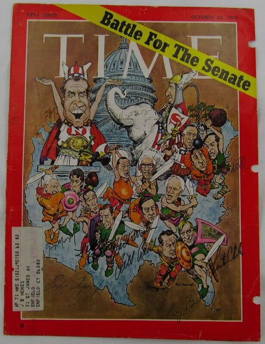 George HW Bush Signed Auto Autograph Time Magazine Cut Cover 10/26/70 PSA/DNA AN04066