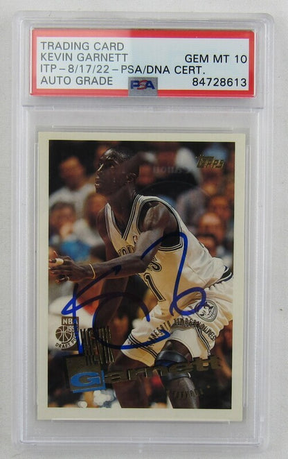 Kevin Garnett Signed Auto Autograph Topps Card PSA/DNA Encapsulated Gem Mint 10