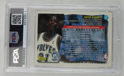 Kevin Garnett Signed Auto Autograph Topps Card PSA/DNA Encapsulated Gem Mint 10