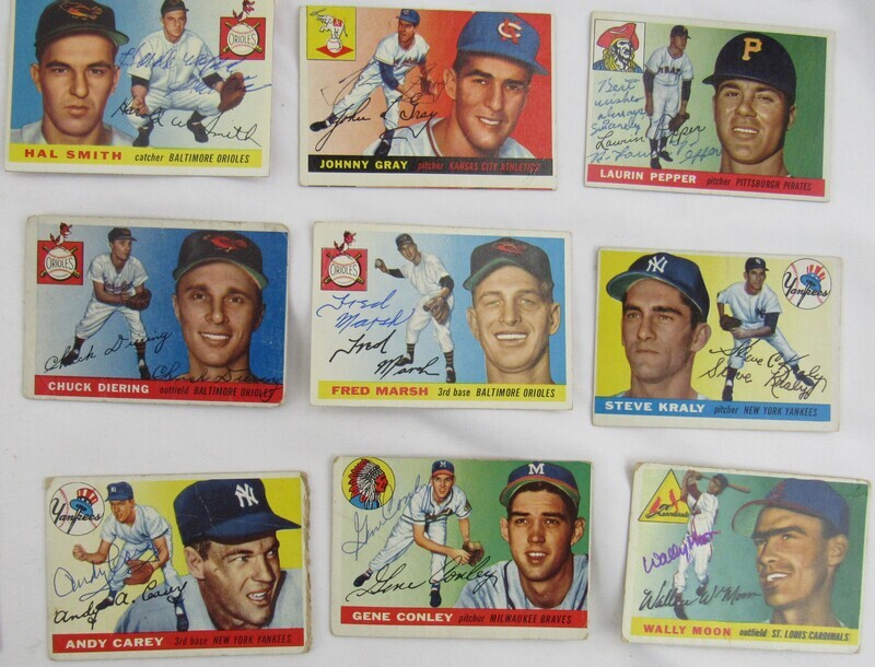 1955 Signed Topps Baseball Cards Dale Long Billy Gardner Bob Kline +more