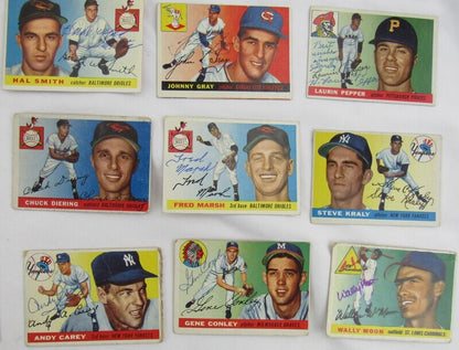 1955 Signed Topps Baseball Cards Dale Long Billy Gardner Bob Kline +more