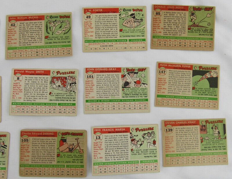 1955 Signed Topps Baseball Cards Dale Long Billy Gardner Bob Kline +more