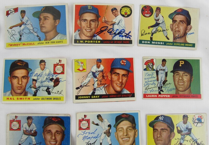 1955 Signed Topps Baseball Cards Dale Long Billy Gardner Bob Kline +more