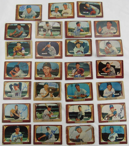 1955 Bowman Lot of 27 Signed Baseball Cards