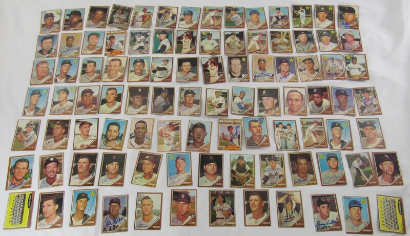 Lot of 94 Signed 1962 Topps Baseball Cards Earl Robinson Bobby Shantz Brooks Robinson & More