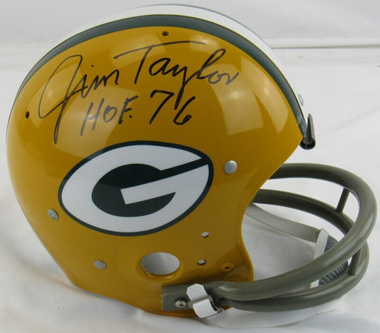 Jim Taylor Paul Hornung Dave Robinson Signed Auto Autograph Riddell Packers Helmet Replica JSA LOA