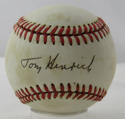 Tom Henrich Signed Auto Autograph Baseball B125