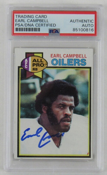 1979 Topps Earl Campbell Signed Auto Autograph Card PSA/DNA Encapsulated