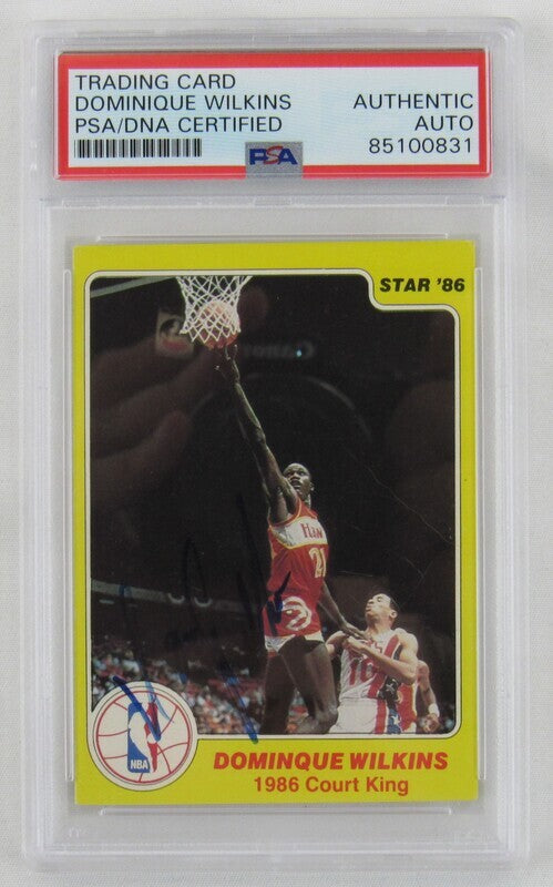 1985 Star Dominique Wilkins Signed Auto Autograph Card PSA/DNA Encapsulated