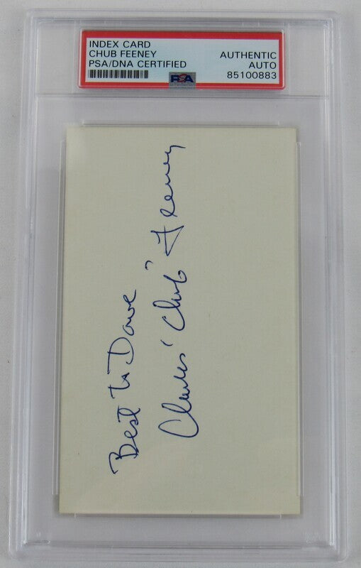 Chub Feeney Signed Auto Autograph Index Card PSA/DNA Encapsulated