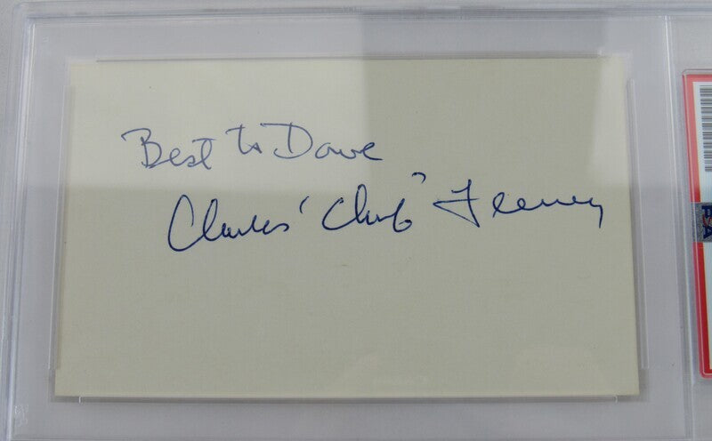 Chub Feeney Signed Auto Autograph Index Card PSA/DNA Encapsulated