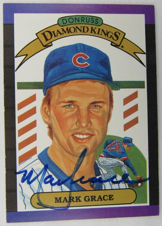 1989 Donruss #17 Diamond King Mark Grace Signed Auto Autographed Card