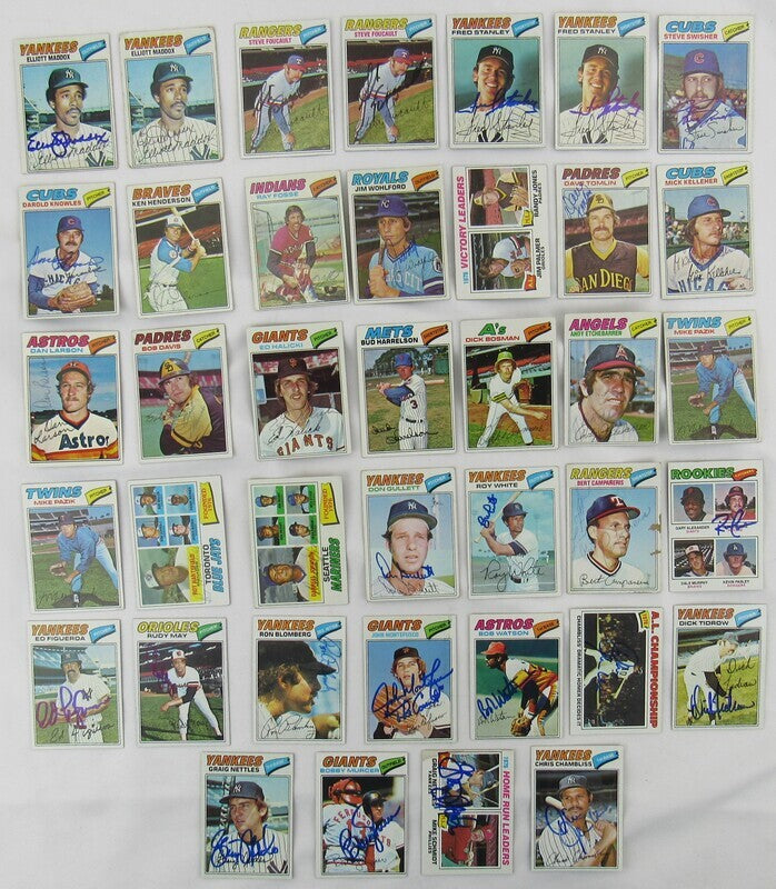 1977 Topps Baseball Card Lot - 39 Cards Signed Auto Autographed Card