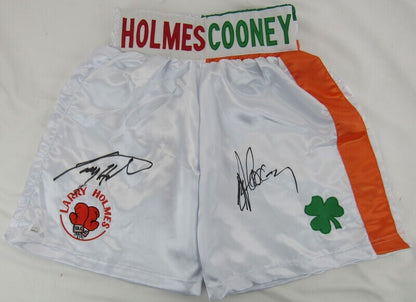 Larry Holmes Gerry Cooney Signed Auto Autograph Boxing Trunks Shorts JSA Witness