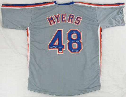 Randy Myers Signed Auto Autograph Replica Mets Jersey JSA Witness