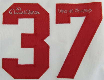 Randy Myers Norm Charlton Rob Dibble Signed Auto Autograph Replica Reds Jersey w/ Insc JSA Witness COA