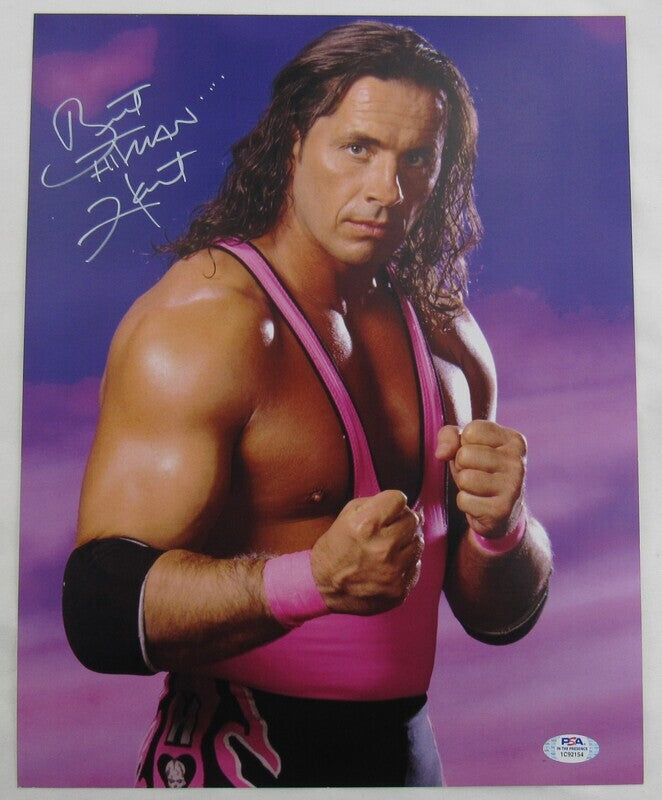 Bret Hart Signed Auto Autograph 11x14 Photo PSA/DNA In The Presence COA II