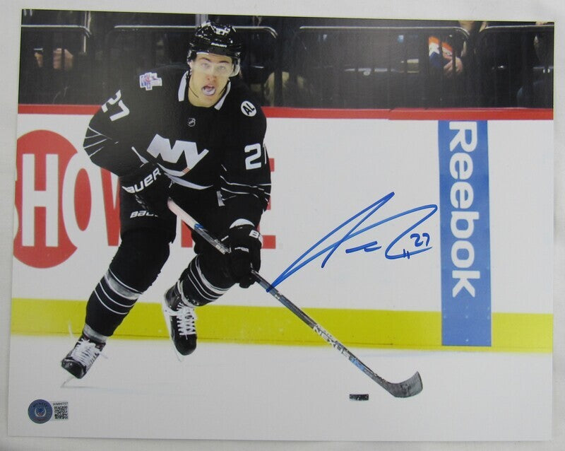 Anders Lee Signed Auto Autograph Photo 11x14 Beckett Witness