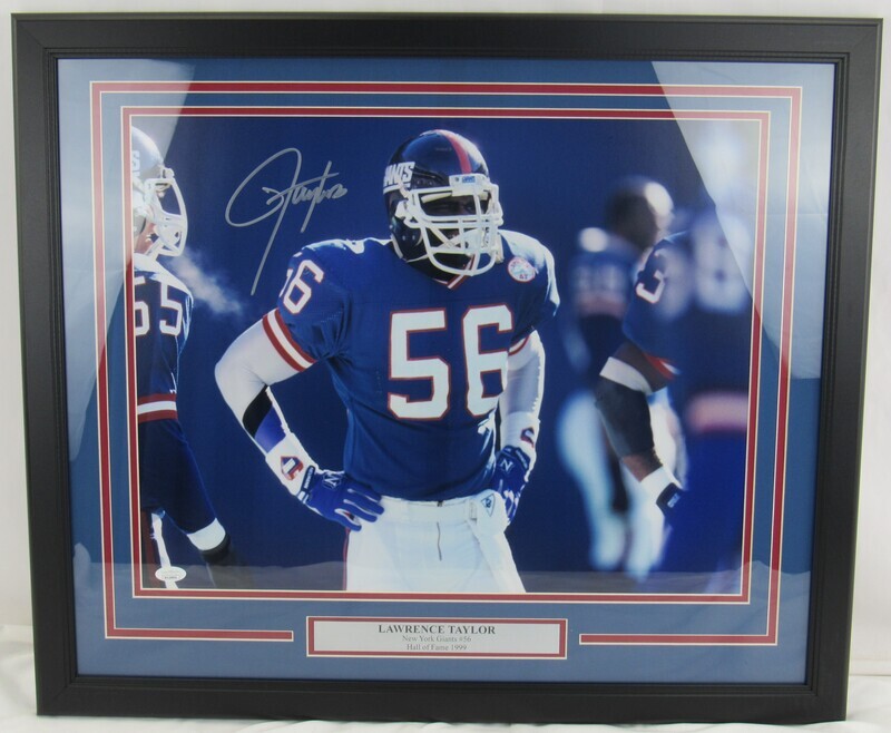 Lawrence Taylor Signed Auto Autograph 16x20 Framed Photo JSA Witness II