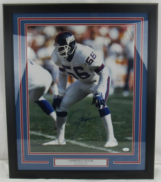 Lawrence Taylor Signed Auto Autograph 16x20 Framed Photo JSA Witness IV