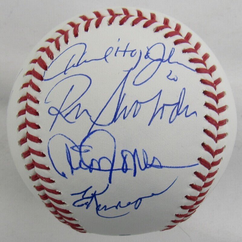 Mookie Wilson Dwight Gooden Howard Johnson +4 Signed Auto Autograph Rawlings Old Timers Day Baseball