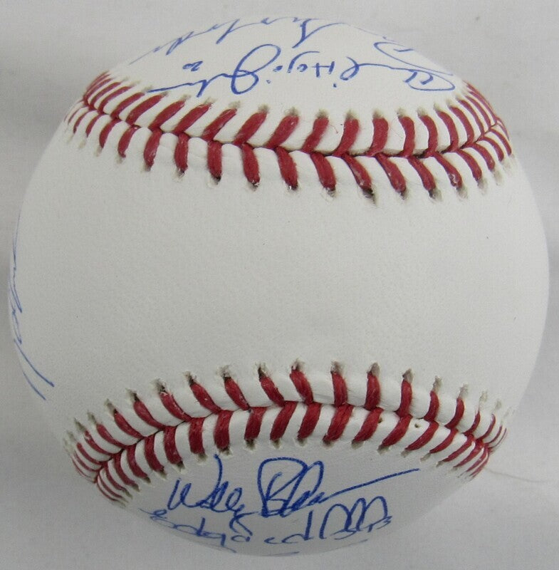 Mookie Wilson Dwight Gooden Howard Johnson +4 Signed Auto Autograph Rawlings Old Timers Day Baseball III